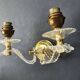 Wall lamp with palm leaf candle holders from the 1950s.