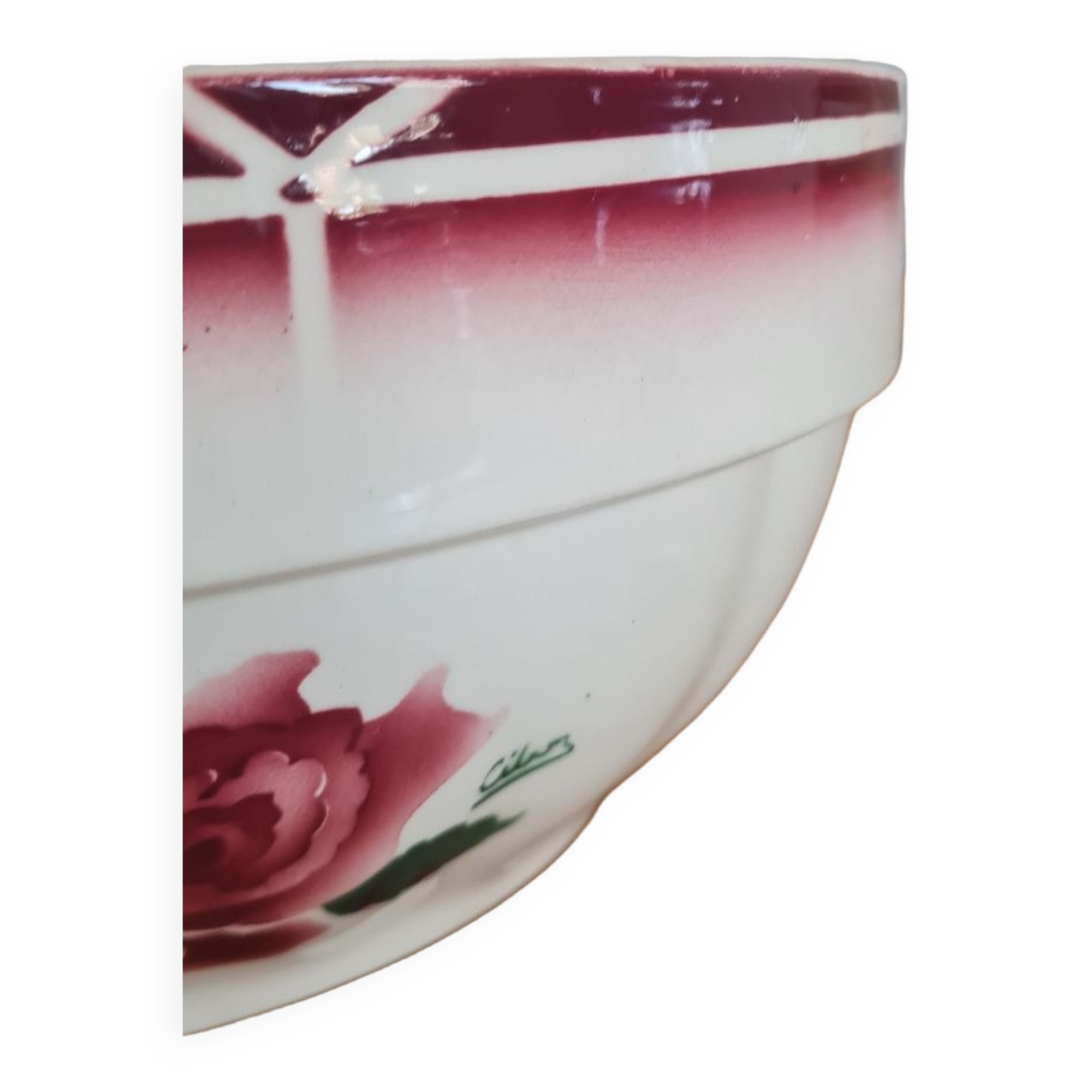 Pair of vintage earthenware salad bowls