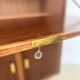 High mahogany cabinet with drop-down front — bar or secretary, custom-made, 1960s
