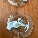 German Vintage Art Collection Richartz Plate and Bowl in Glass by Hans Jürgen Richartz for Mathildenhütte, Solingen, Set of 2