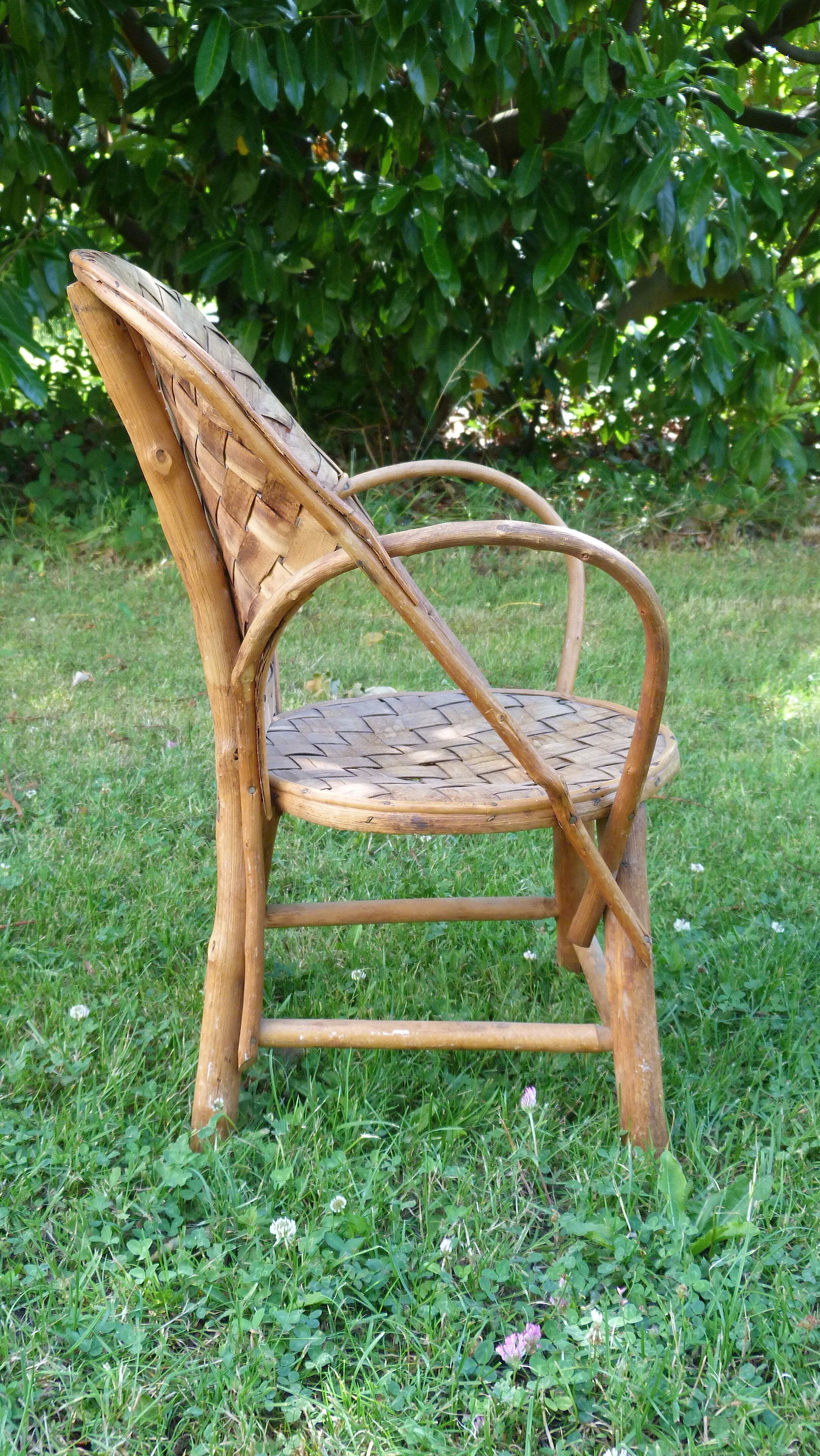 Vintage chestnut children's armchair