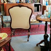 Rosewood fireplace screen and fabrics