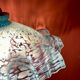 Vintage aabt-jour pendant lamp in blue Clichy glass