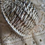 Woven silver-plated metal basket
