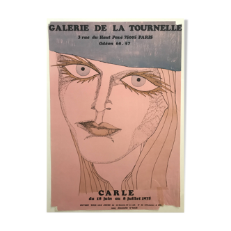 CARL, Galerie de la Tournelle, Odéon, 1975. Affiche originale