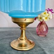 Art Deco lamp from the 1930s in turquoise opaline.