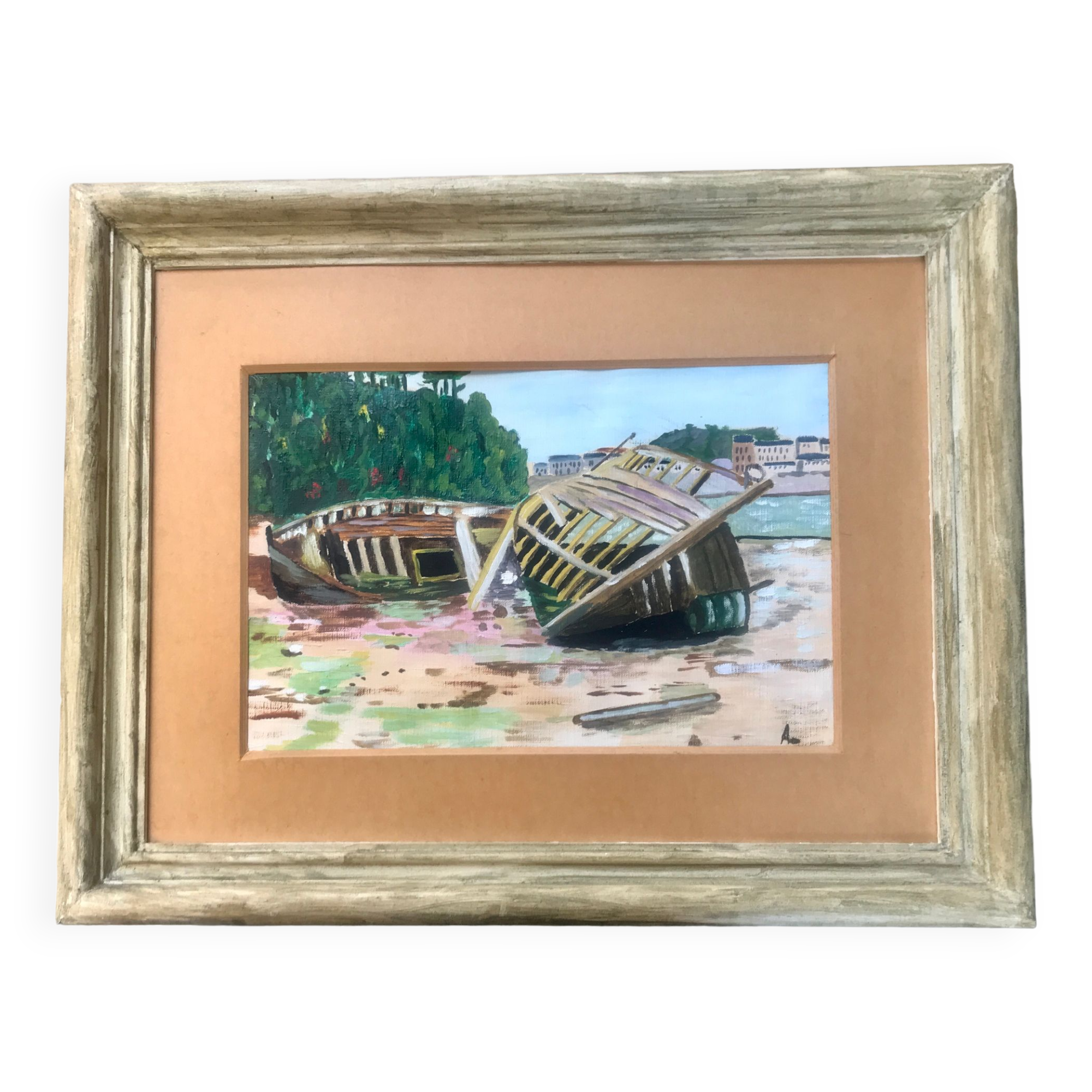 Ancient painting Brittany shipwrecks