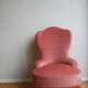 Fauteuil crapaud velours rose