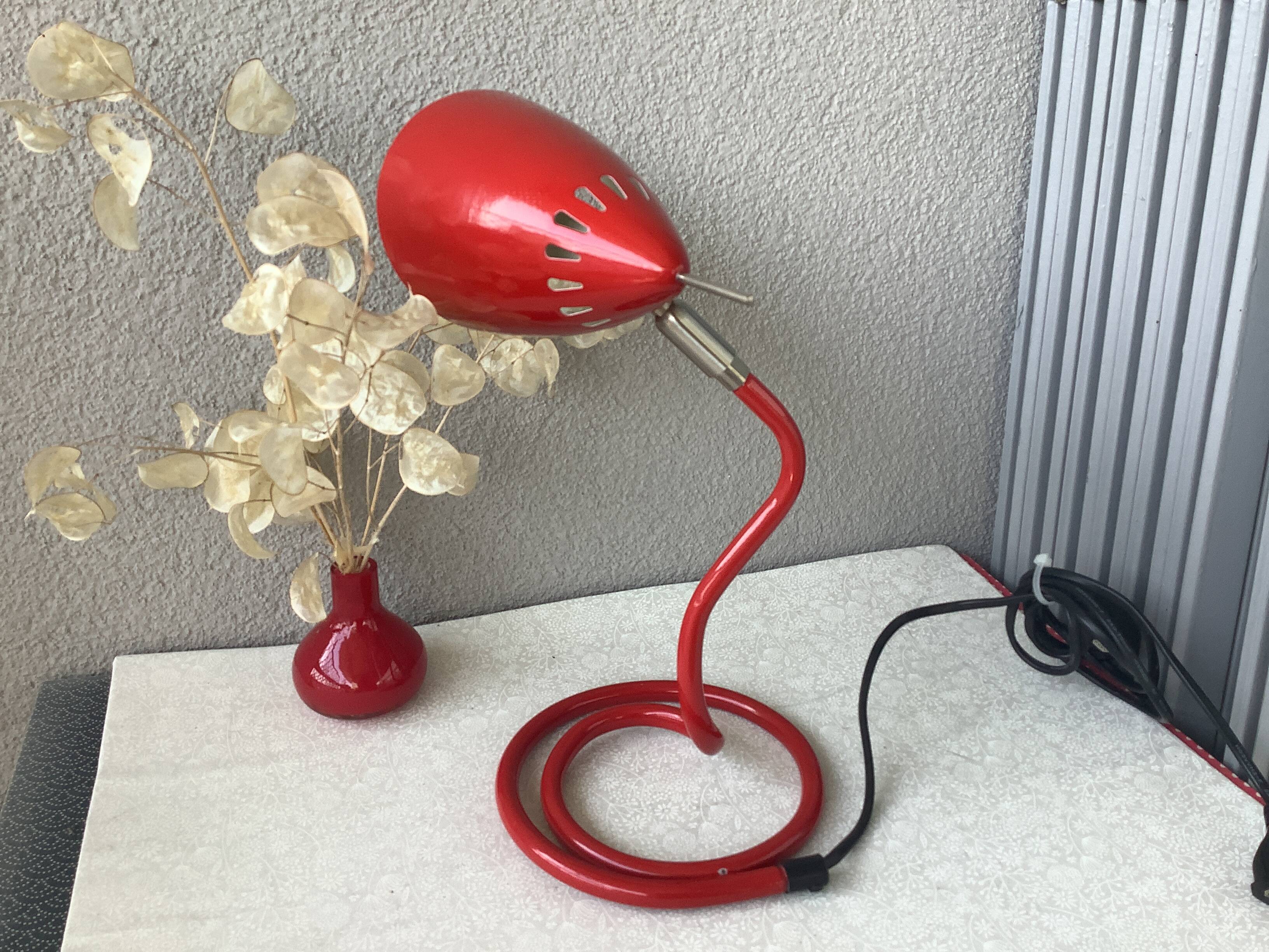 Vintage metal snake lamp