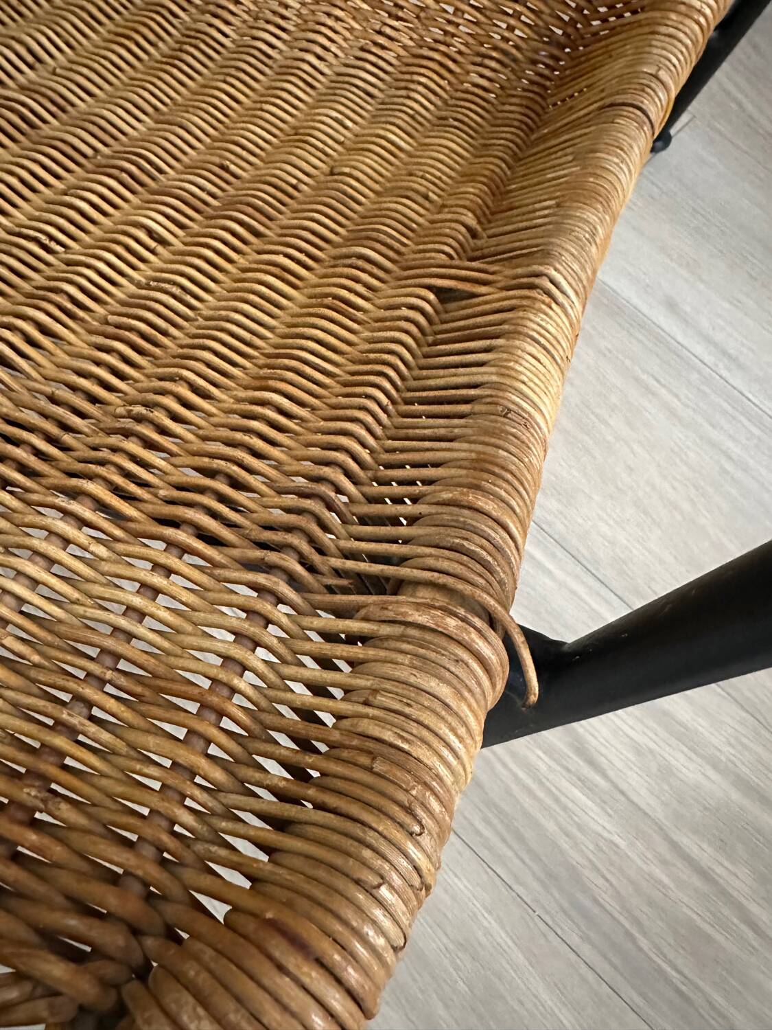Vintage rattan armchair, model 514A, designer Dirk Van Sliedrecht, 1950s
