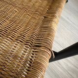 Vintage rattan armchair, model 514A, designer Dirk Van Sliedrecht, 1950s