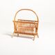 Bamboo and rattan magazine rack, Scandinavia, 1960s
