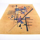 Vintage rug, abstract composition inspired by Kandinsky