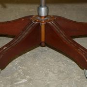 Restored leather captain's Chesterfield chair