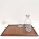 Wood and brass service tray