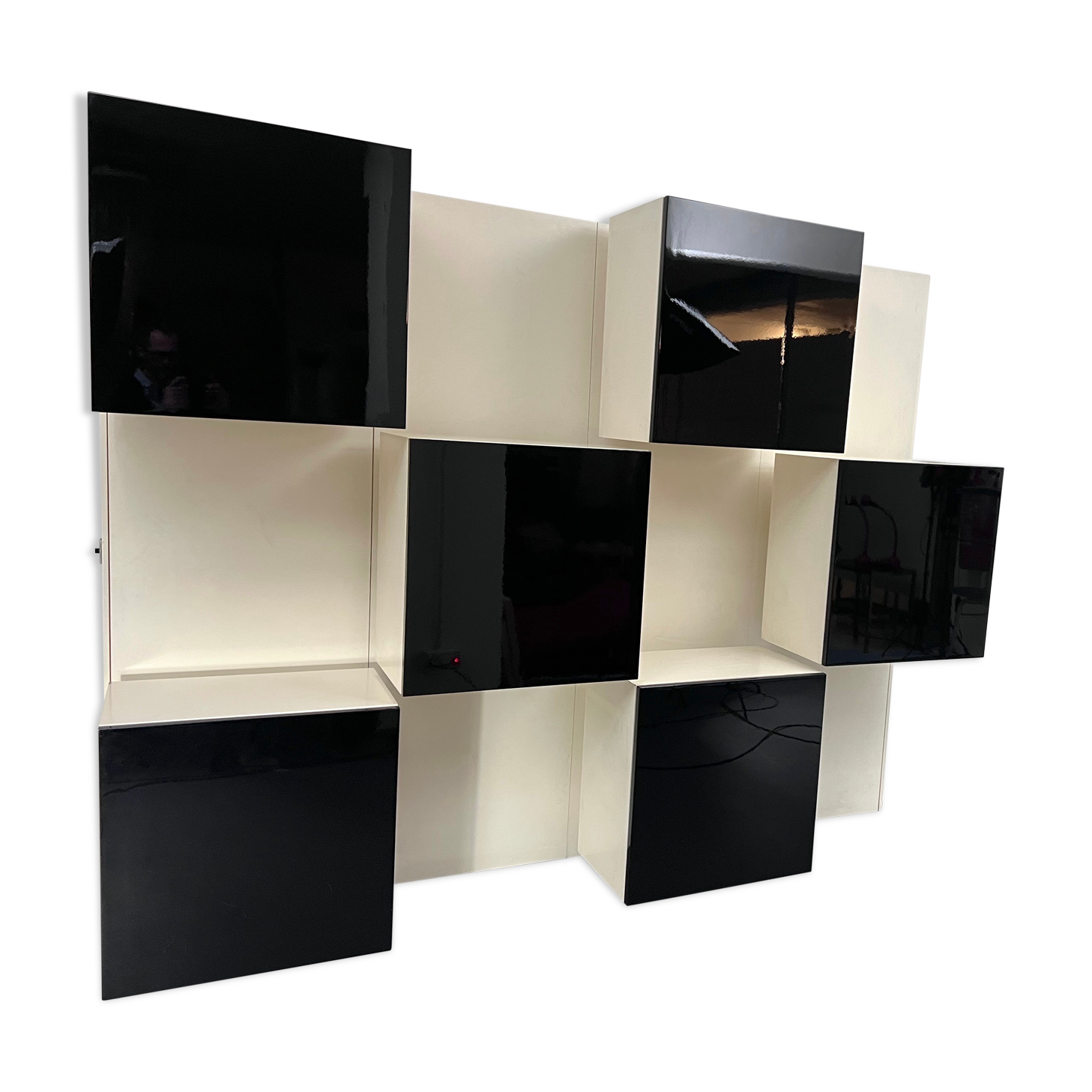 Mid-Century Modern backlight wall modular system by Acerbis. Italy 1970s