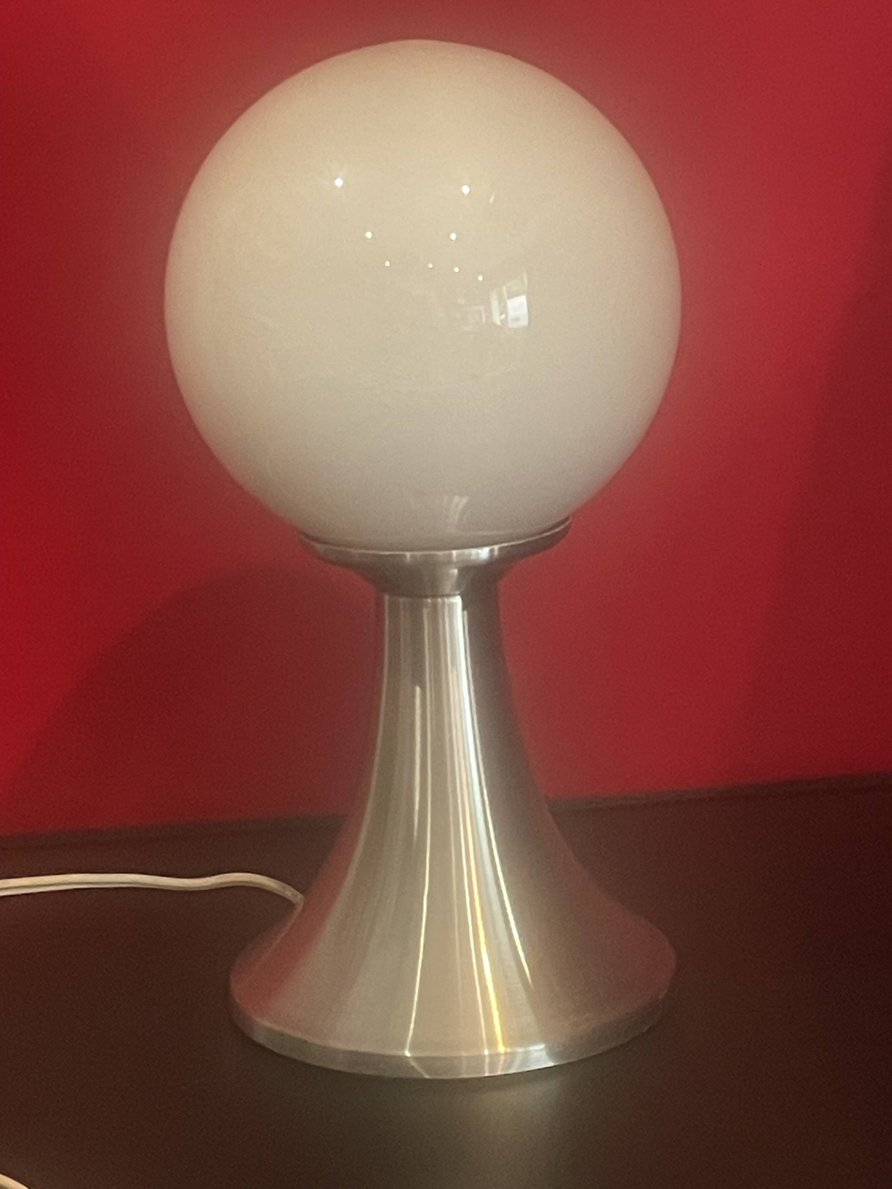 70's Lampe  Design  Aluminium Brossé - 23 cm