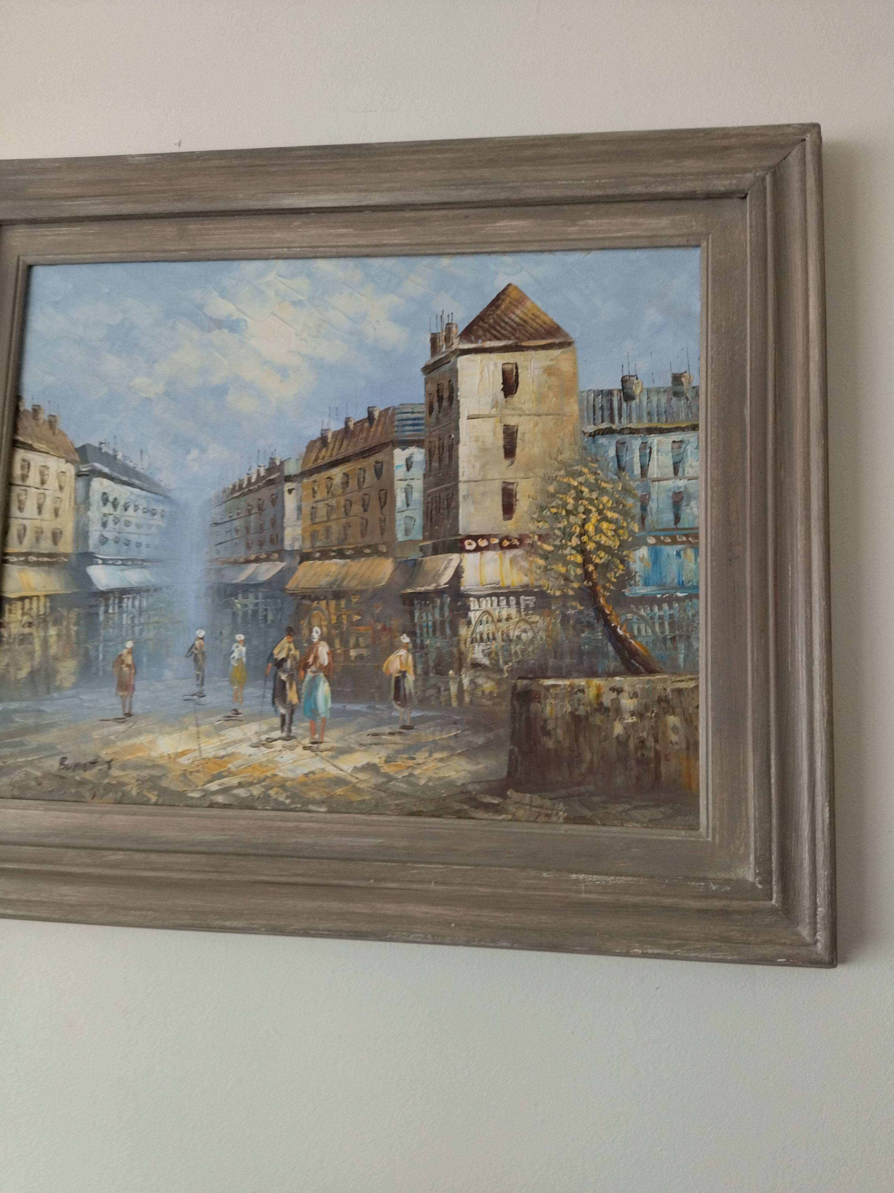 Oil on canvas by the artist Caroline Burnett (20th century)