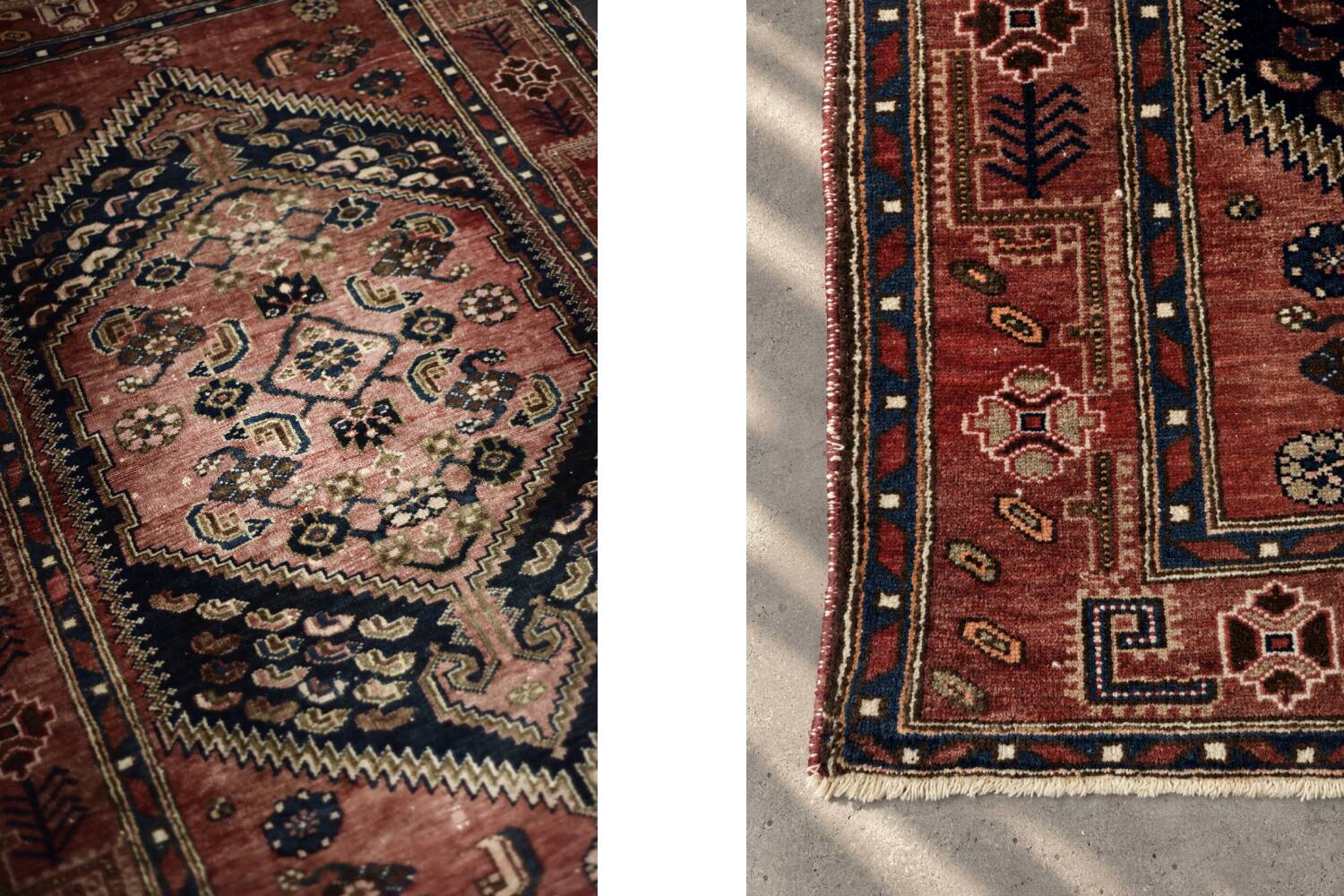 Vintage Hand-Woven Middle Eastern Oriental Hamadan Kamse Rug, 1960s