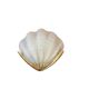 Shell-shaped wall light in Art Deco style with frosted glass and gilded bronze.