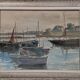 Watercolor on paper the port of Guet Douarnenez 1947 by R. Courteau