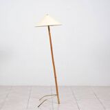 Lampadaire en bambou avec des reflets en laiton par Rupert Nikoll