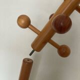 Varnished pine coat rack