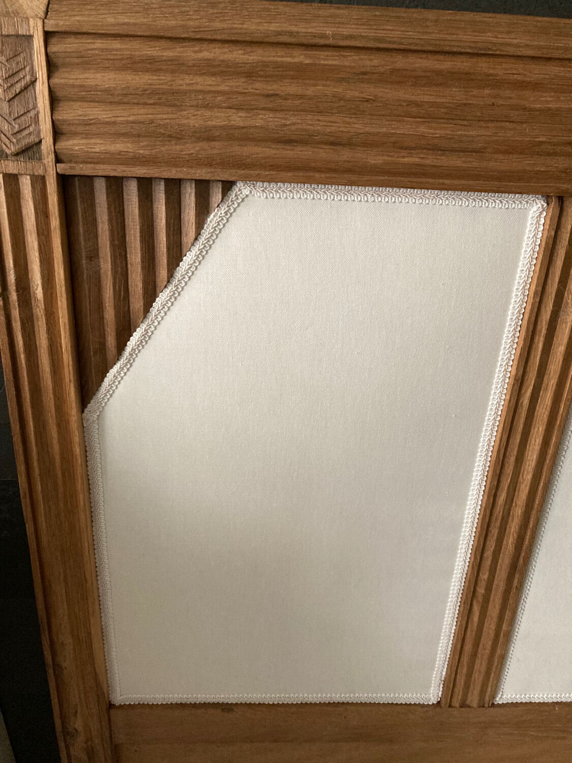 Upholstered Art Deco headboard