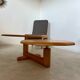 Table basse en bois à 2 plateaux ajustables, Roche Bobois années 80