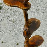Brutalist shelf wood and vine holder vintage plant 1960