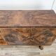 Art Deco sideboard in root walnut and fog with an aluminium base, 1940.