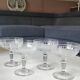 Lot of 4 x Champagne Coupes in Baccarat crystal. Engraved decoration with Greek friezes.