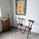 Pair of Savoyard tripod chairs, folk art, oak.