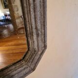 19th century style octagonal wooden mirror
