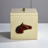 Vintage Ice Cube Holder with Ceramic Horse-Head