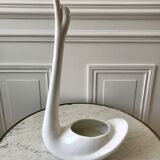 White swan pot cover in ceramic design 50s