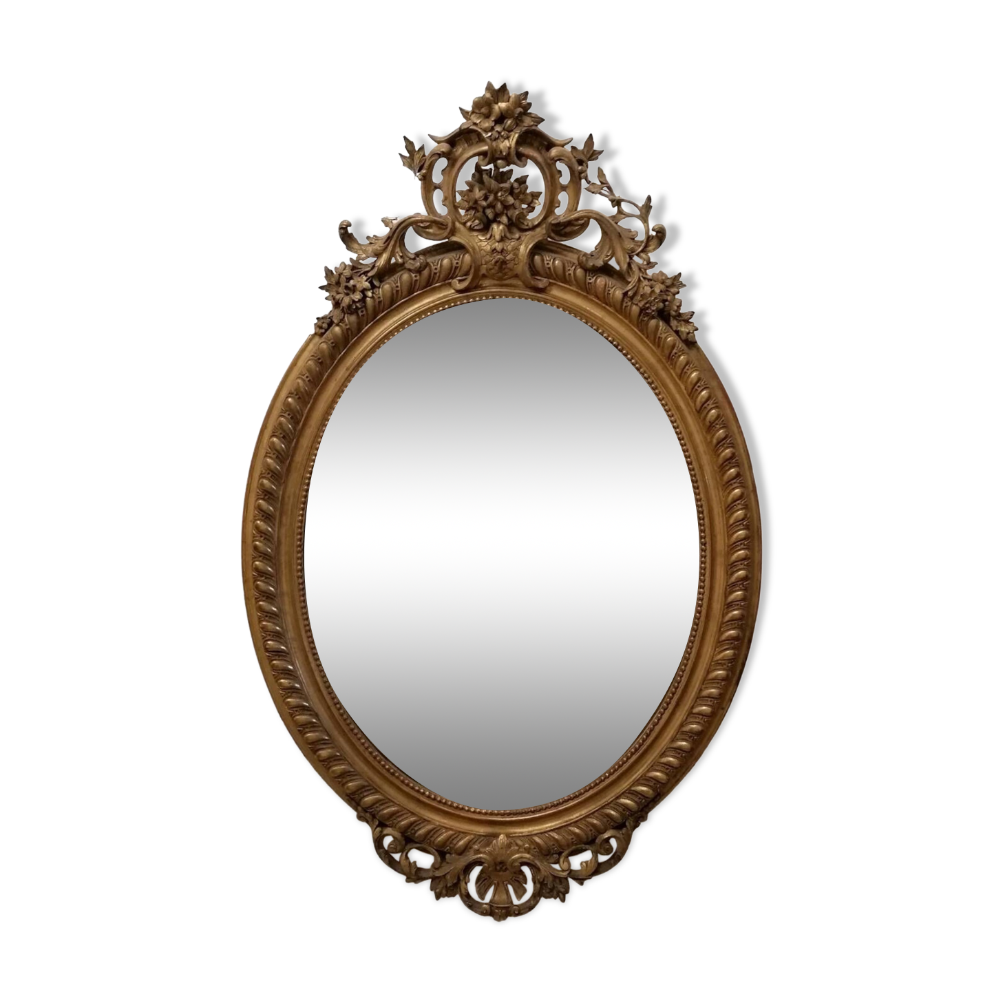 Louis XV style mirror in wood and gilded stucco, Napoleon III period