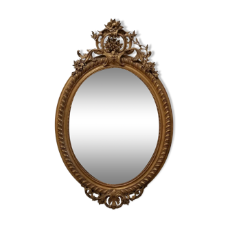 Miroir de style Louis XV en bois et stuc doré époque Napoléon III