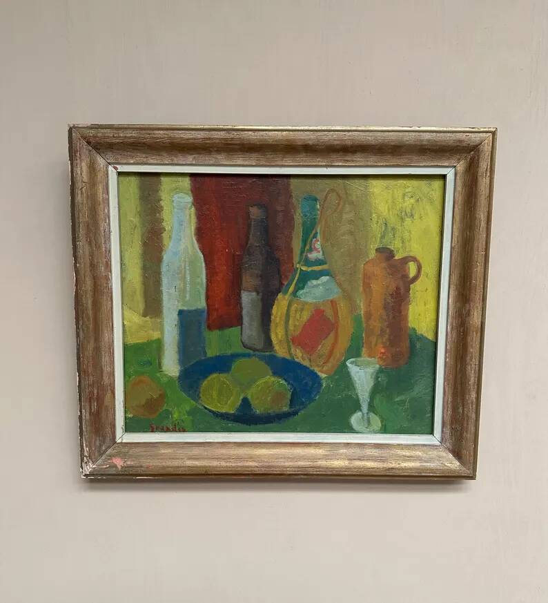 Original Swedish Oil on Panel – “Nature Morte” by Svän Grandin – Signed – Vintage & Framed