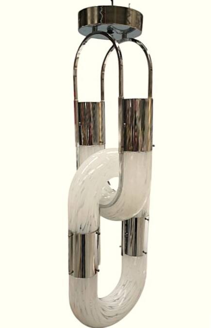 Murano Glass Chain Chandelier in Metal by Aldo Nason for Mazzega