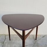 Scandinavian teak tripod coffee table 1960s