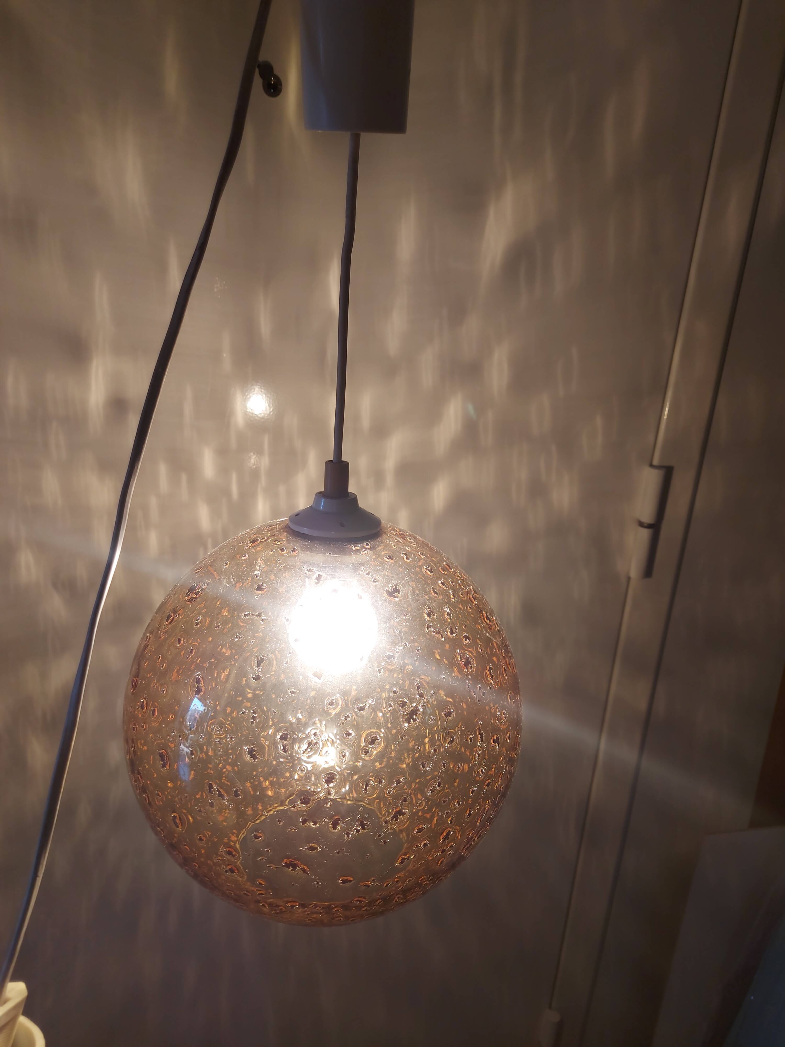 Vintage blown glass pendant lamp