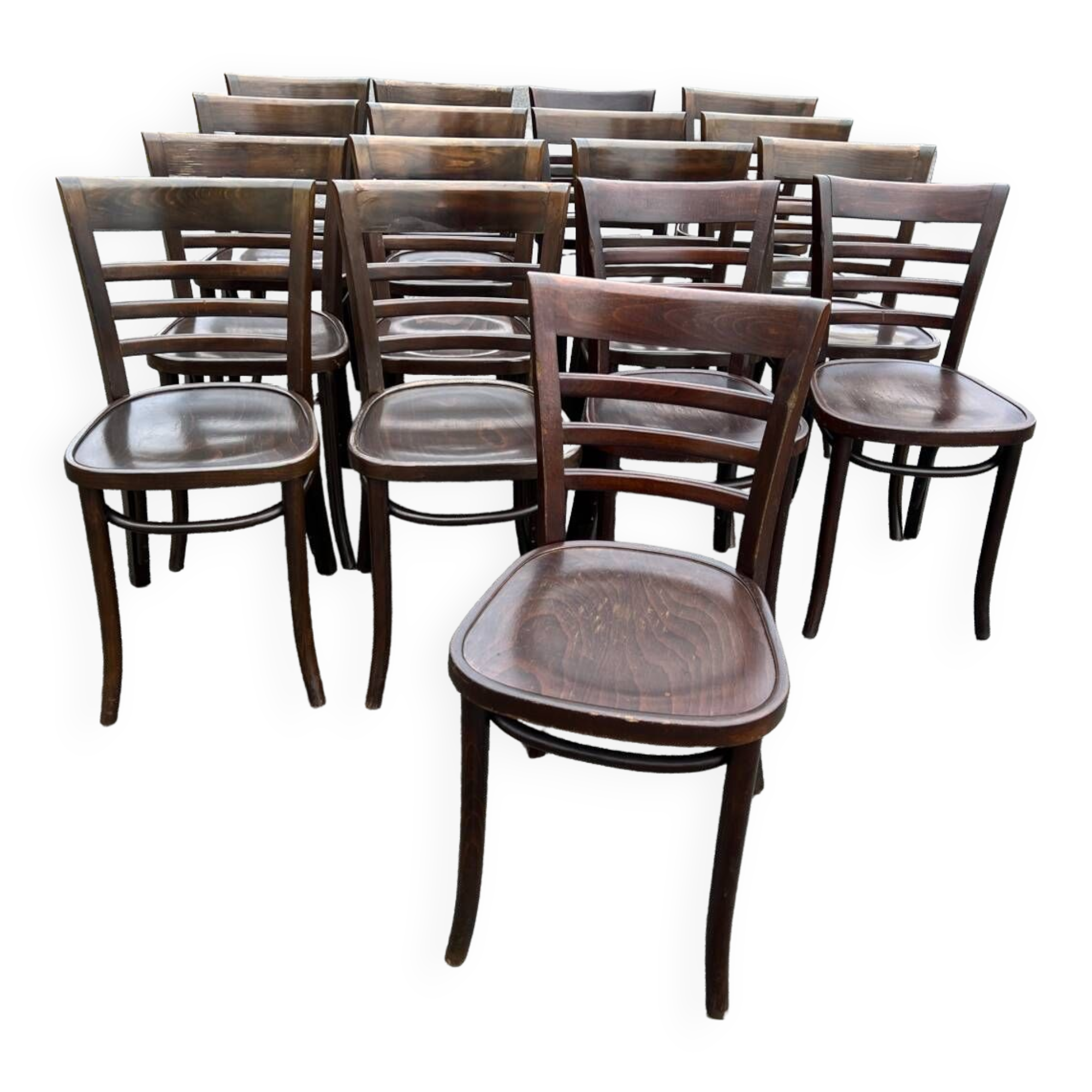 Set of 17 bistro chairs