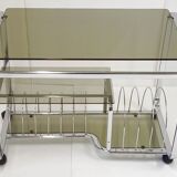 Vintage HIFI furniture 1970 chrome & glass