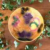 Elegant antique compote dish in barbotine from Salins-les-Bains (Jura)