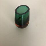 Multi-Color Heavy Two Color Murano Glass Sommerso Object Vase Bowl, Italy, 1970s