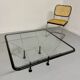 Niels Bendtsen architectural metal glass coffee table from the 70s