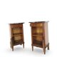 Tables de chevet italiennes en placage d'acajou avec de splendides