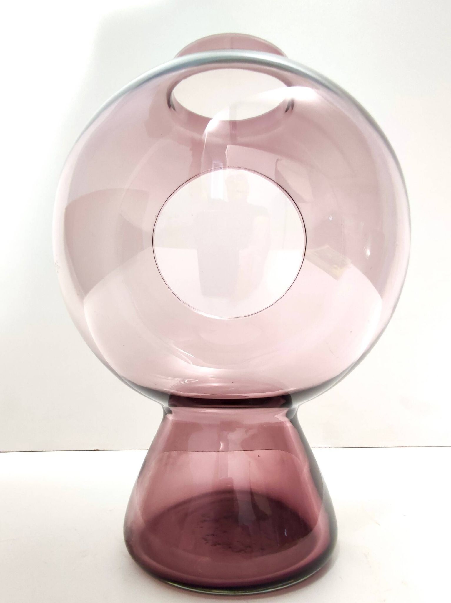 Old Rose Murano Glass Vase with a Hole, Italy