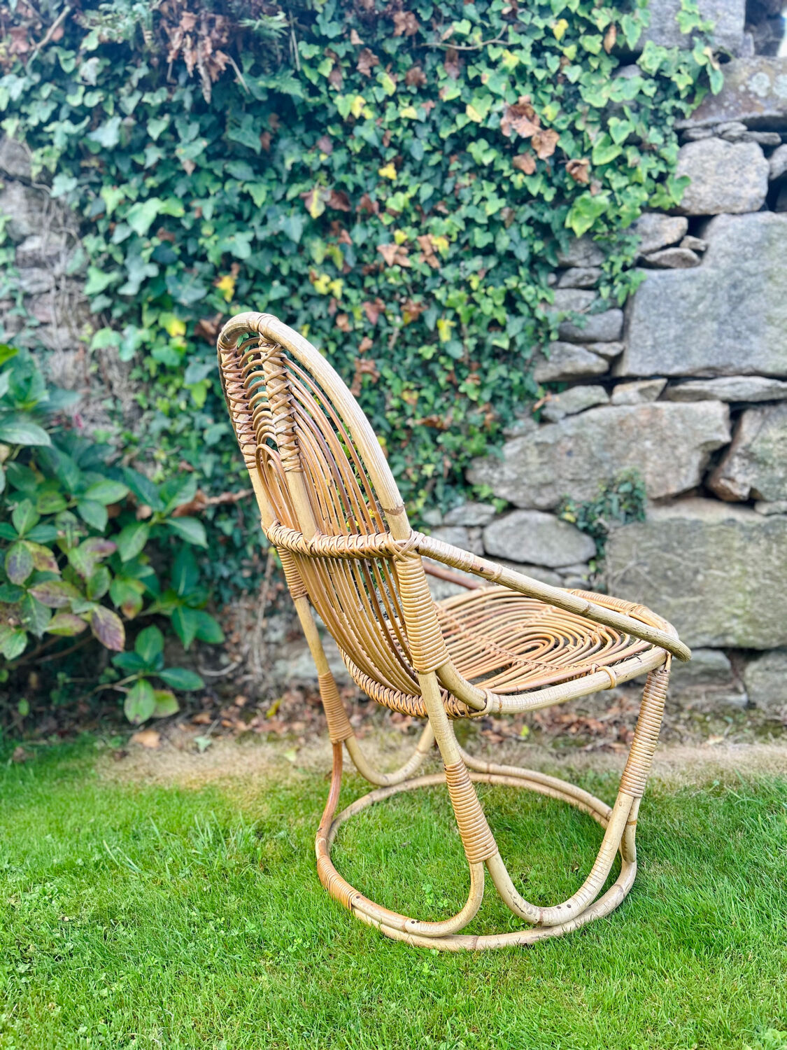Designer rattan armchair